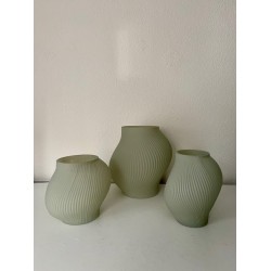 Windlichten Luxx Swirl mat green set-3 